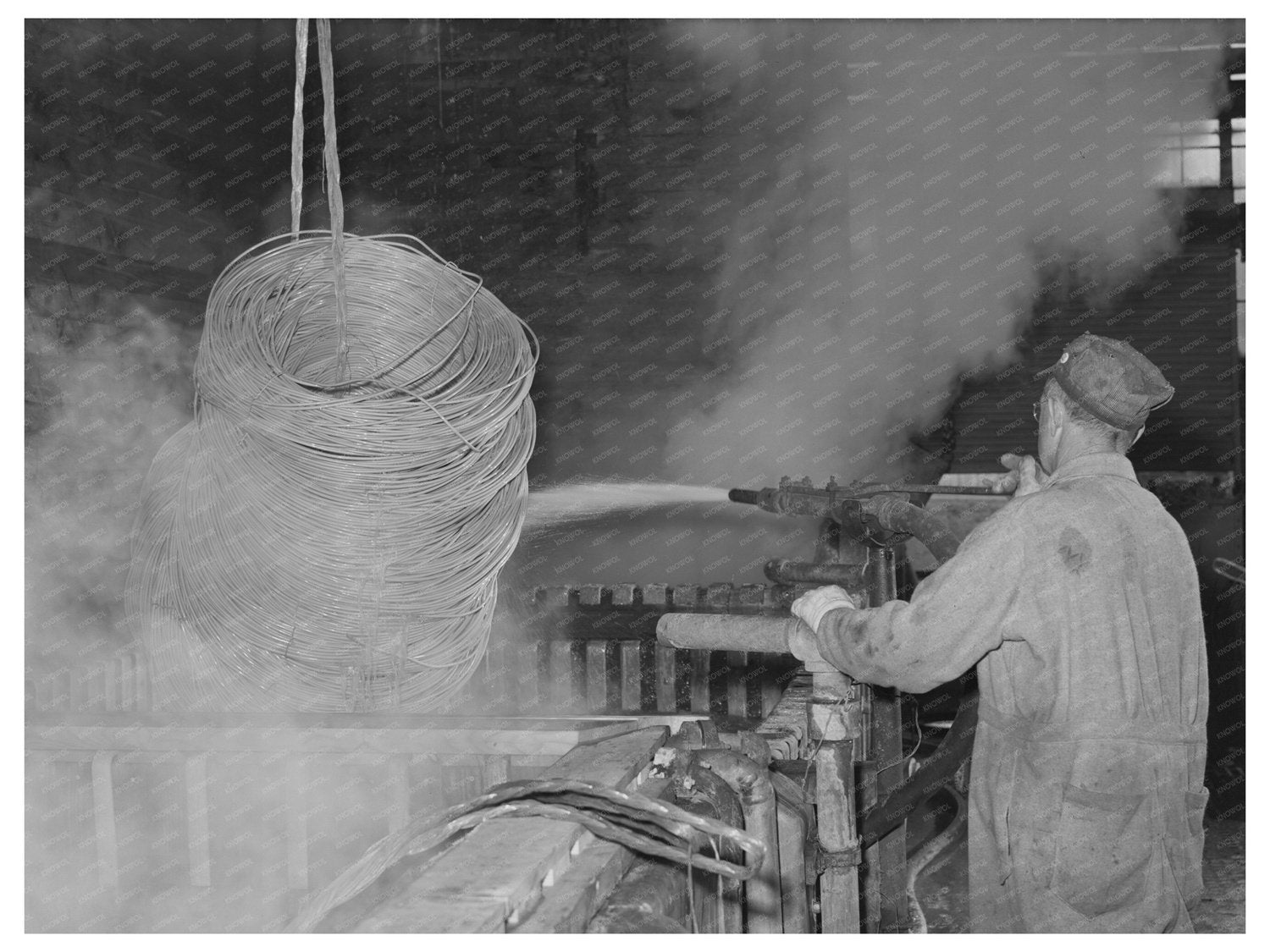 Washing Copper Wire at Anaconda Wire 1942 Great Falls Montana
