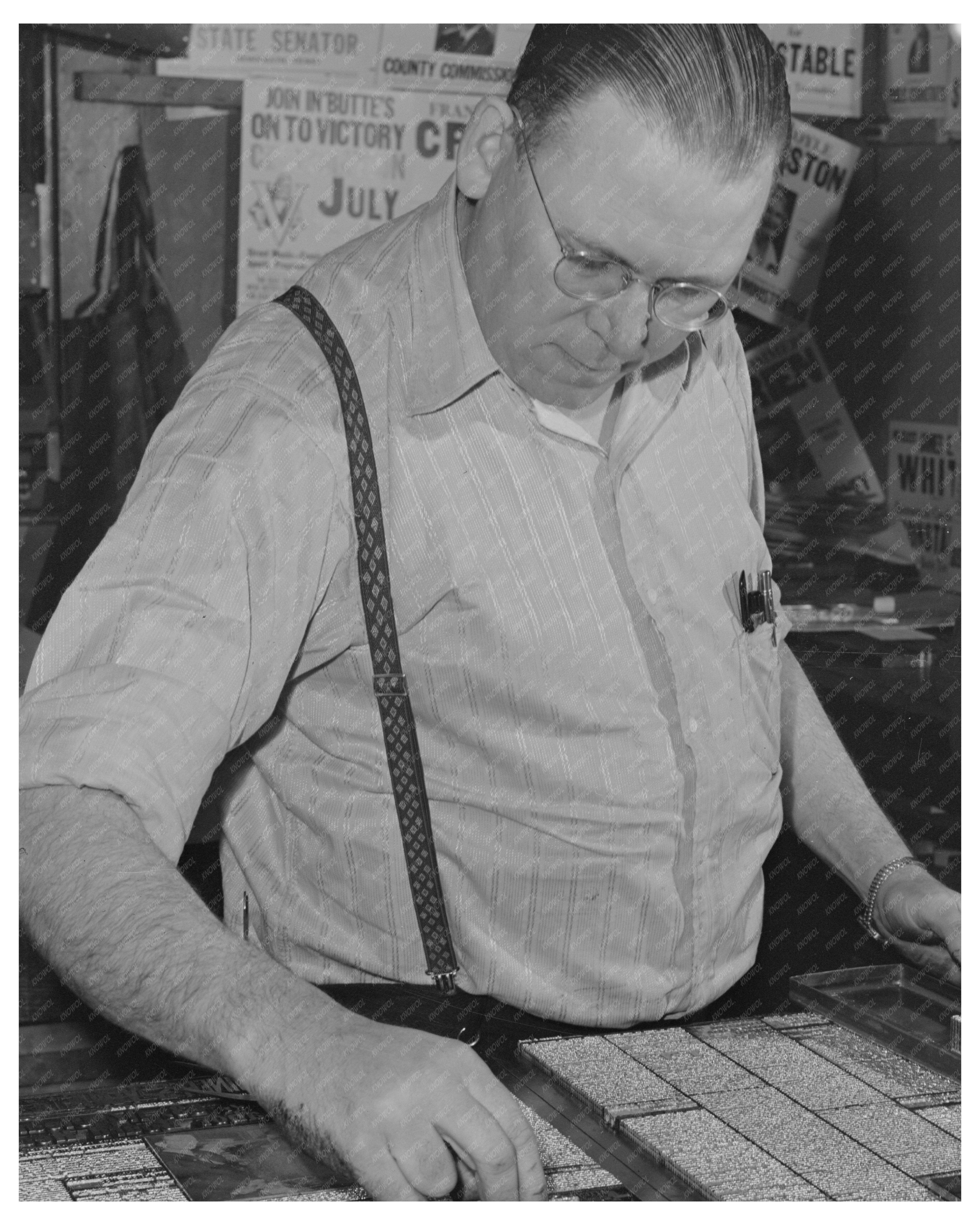 Miners Union Newspaper Setup Butte Montana 1942