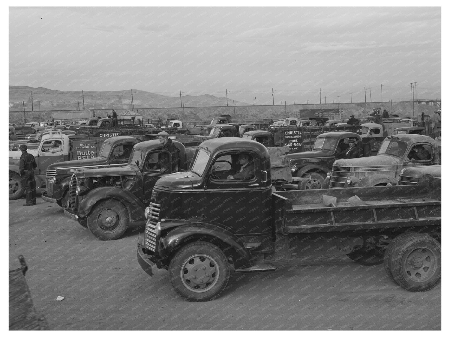 Trucks for Scrap Salvage in Butte Montana October 1942