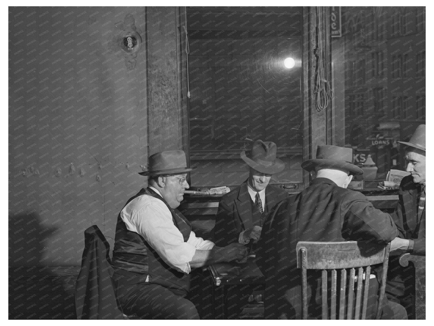 Miners Playing Cards in Butte Montana 1942