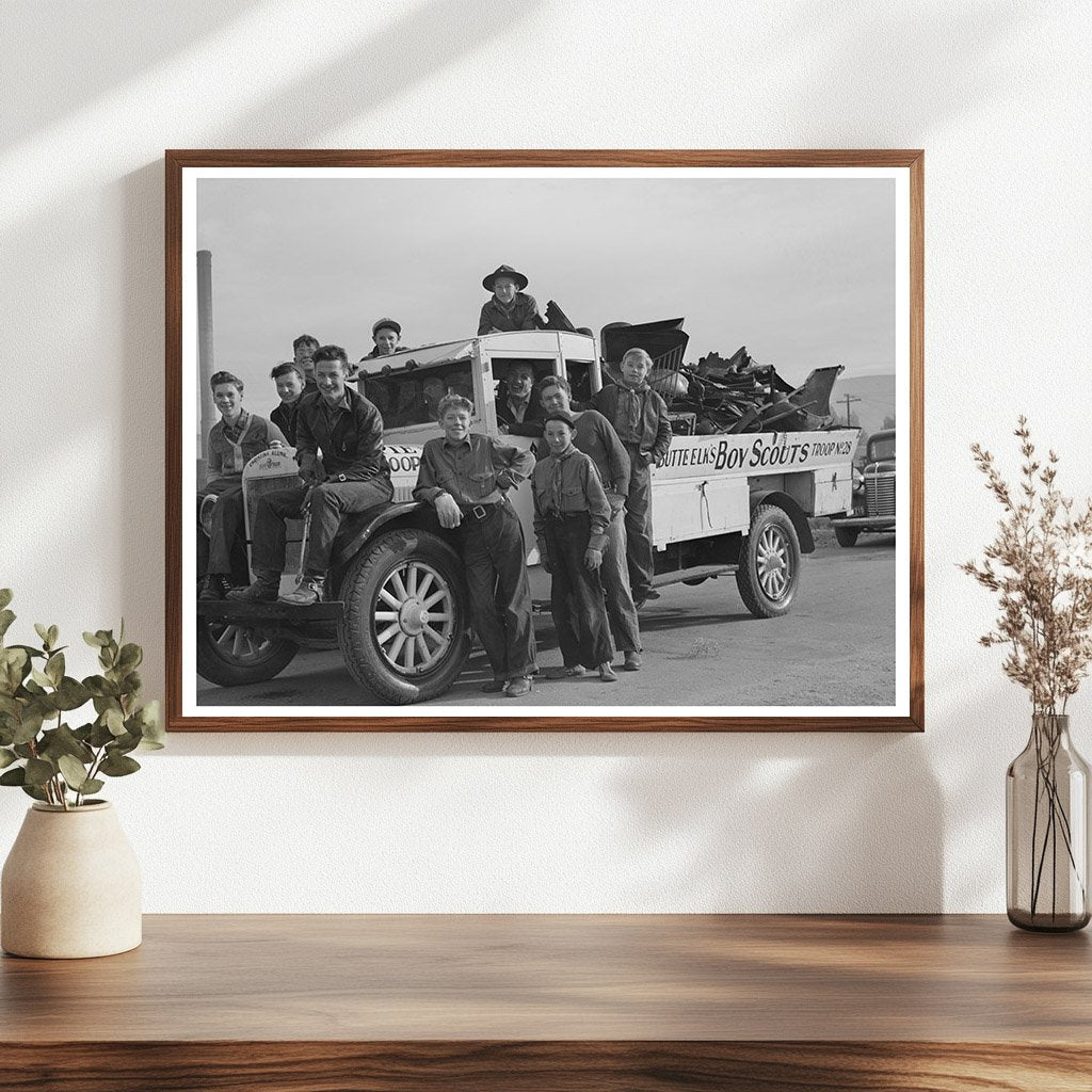 Boy Scouts Collecting Scrap in Butte Montana 1942