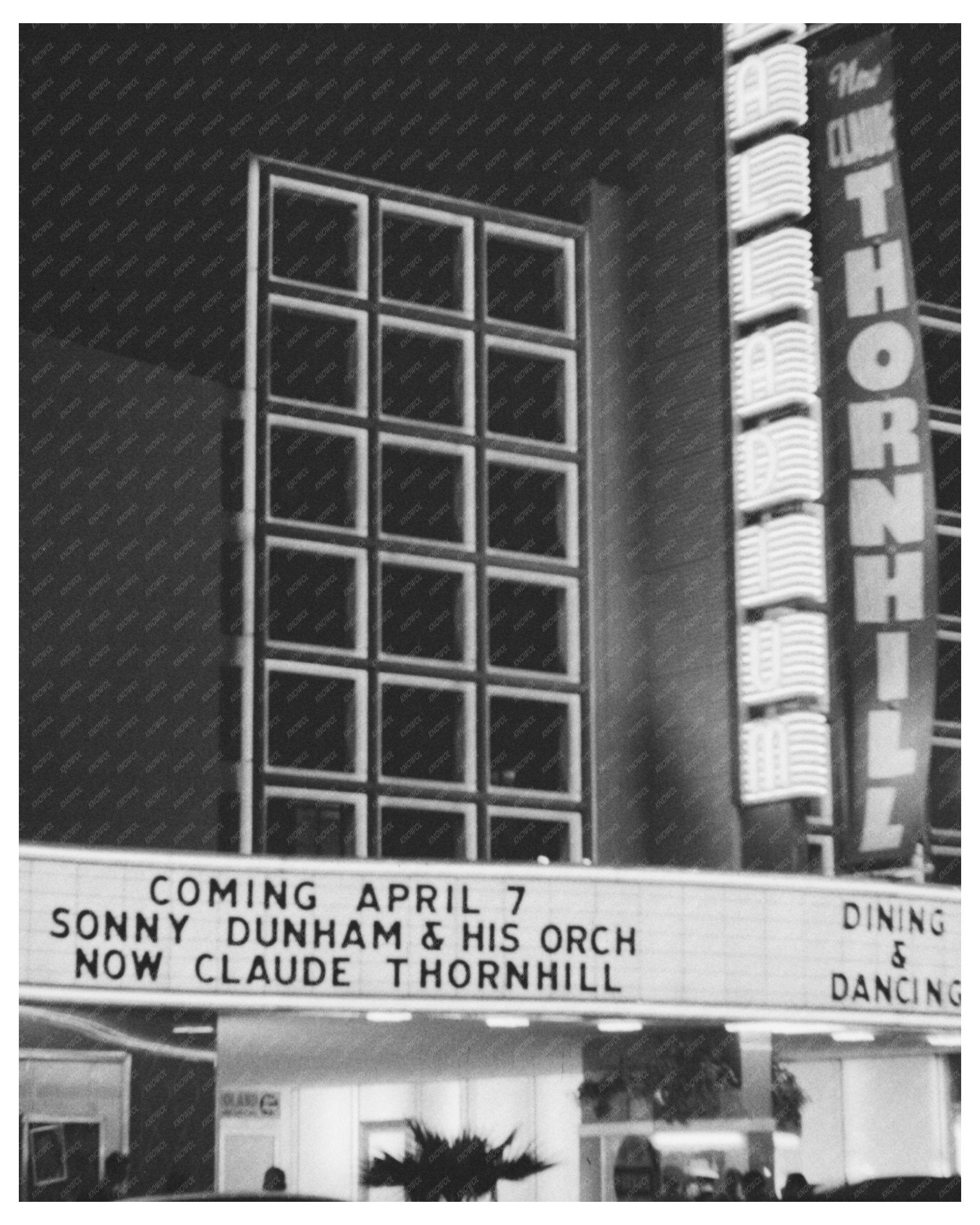 Hollywood Dance Palace Sign April 1942 Vintage Photo