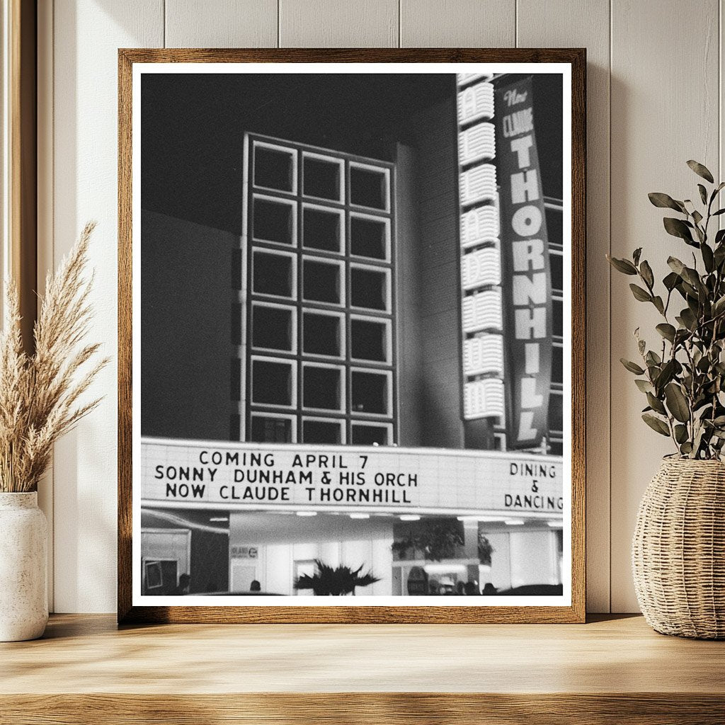 Hollywood Dance Palace Sign April 1942 Vintage Photo