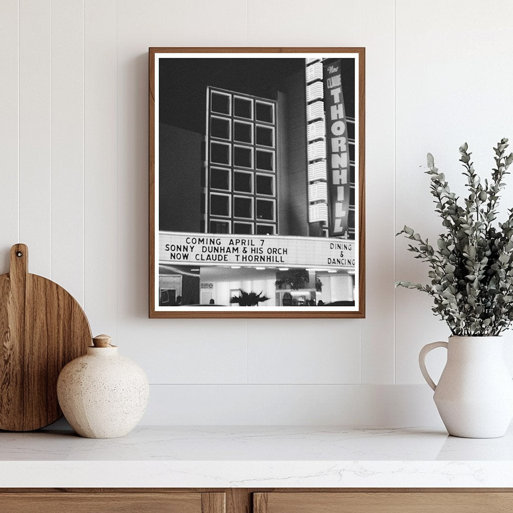 Hollywood Dance Palace Sign April 1942 Vintage Photo