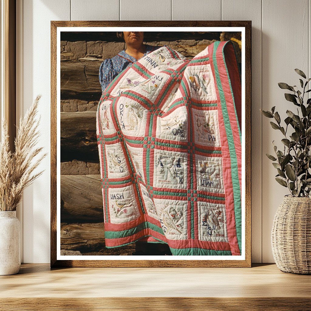Handmade State Quilt in Pie Town New Mexico 1940