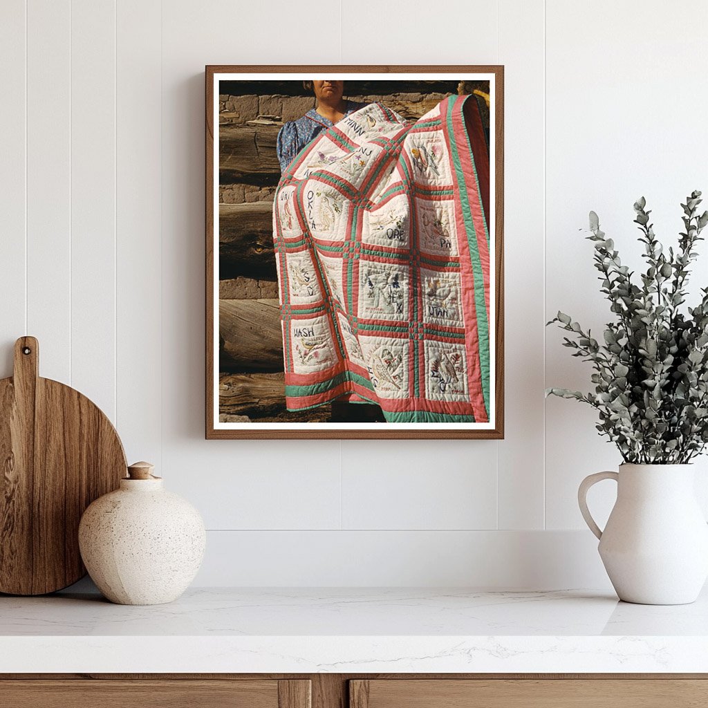 Handmade State Quilt in Pie Town New Mexico 1940