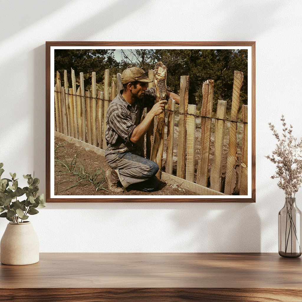 Jack Whinery Repairing Fence in Pie Town New Mexico 1940