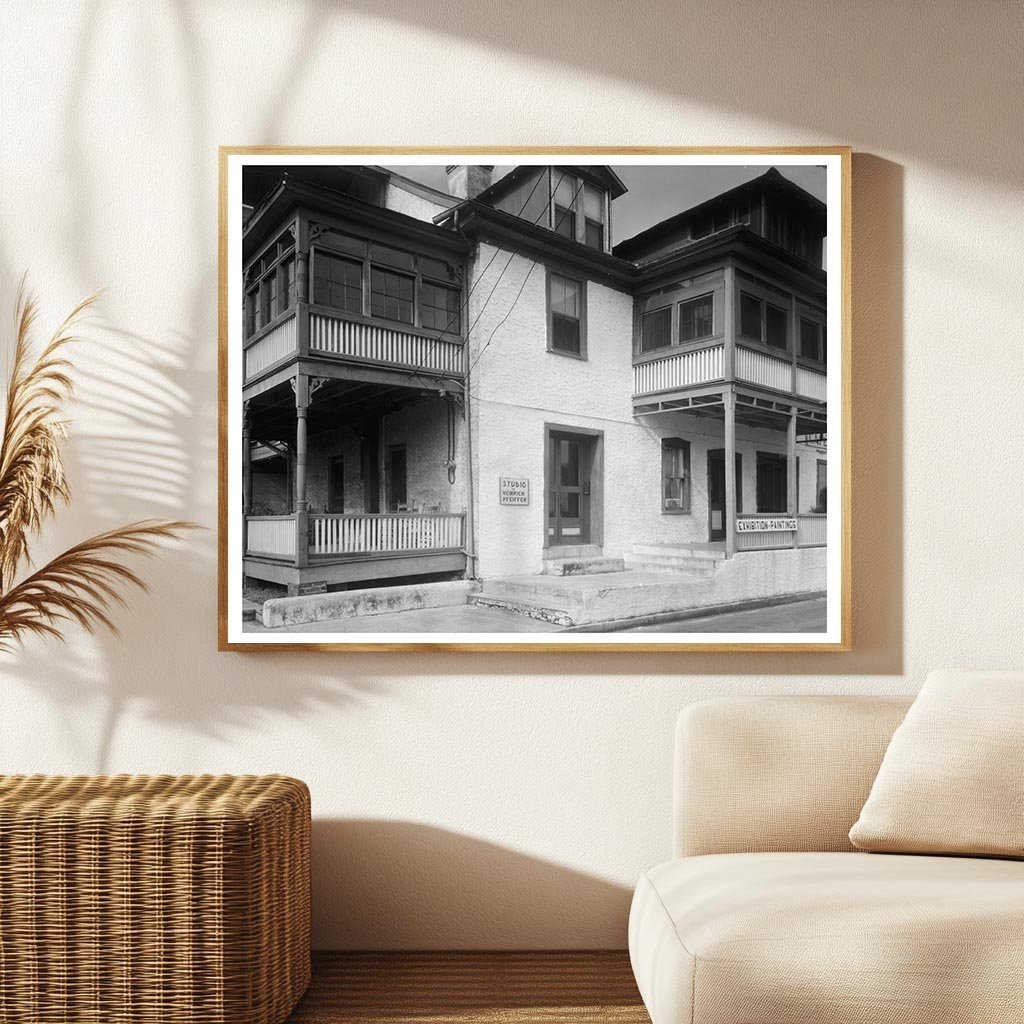 Vintage St. Augustine Architecture Photo, Florida 1953