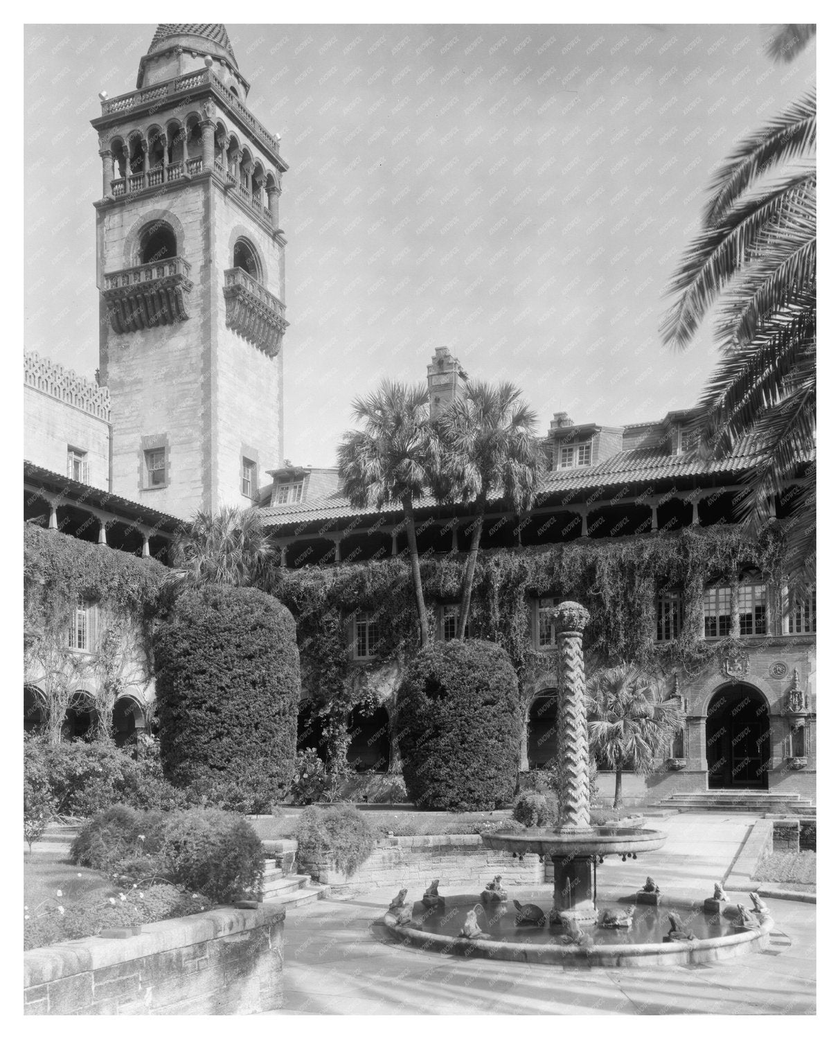 Historic Courtyard Scene, St. Augustine, FL 1900s