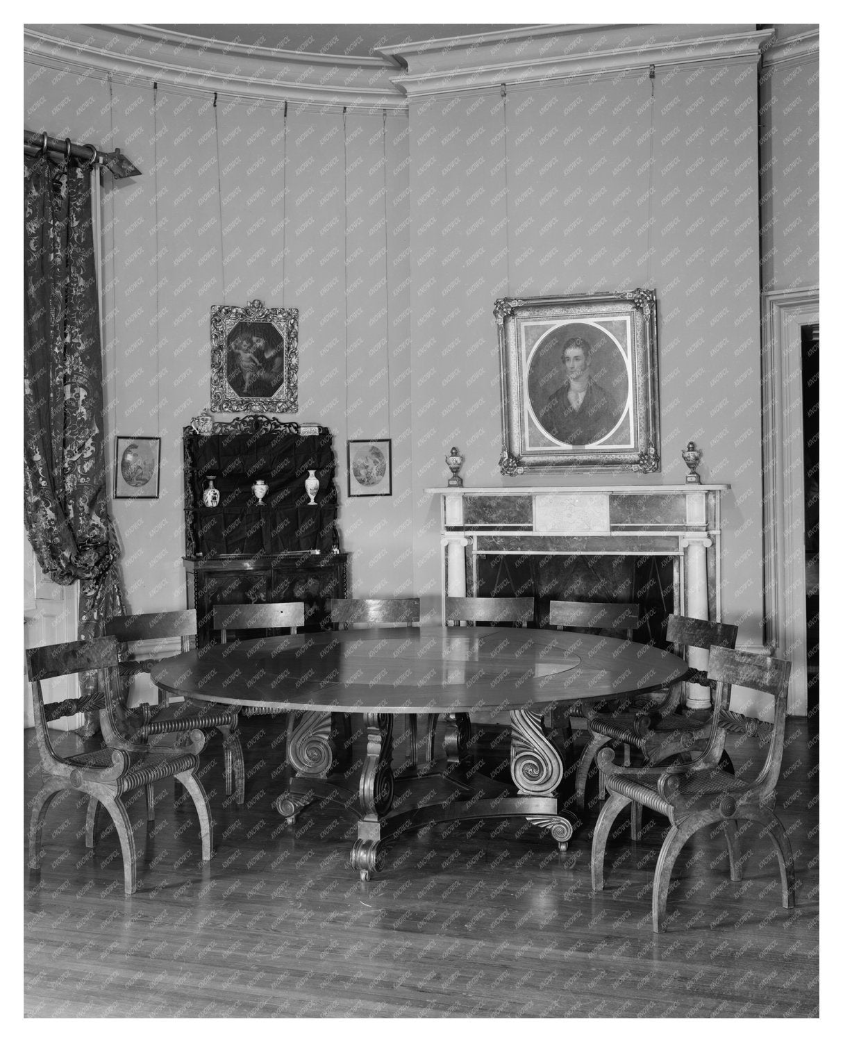 Telfair Academy Interior, Savannah, GA, 1819 Vintage Photo