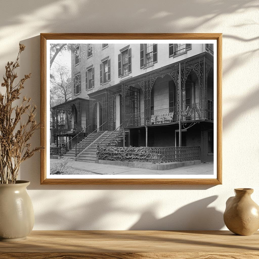 1850 Twin Houses of Hartridge, Savannah, GA - Historic Photo