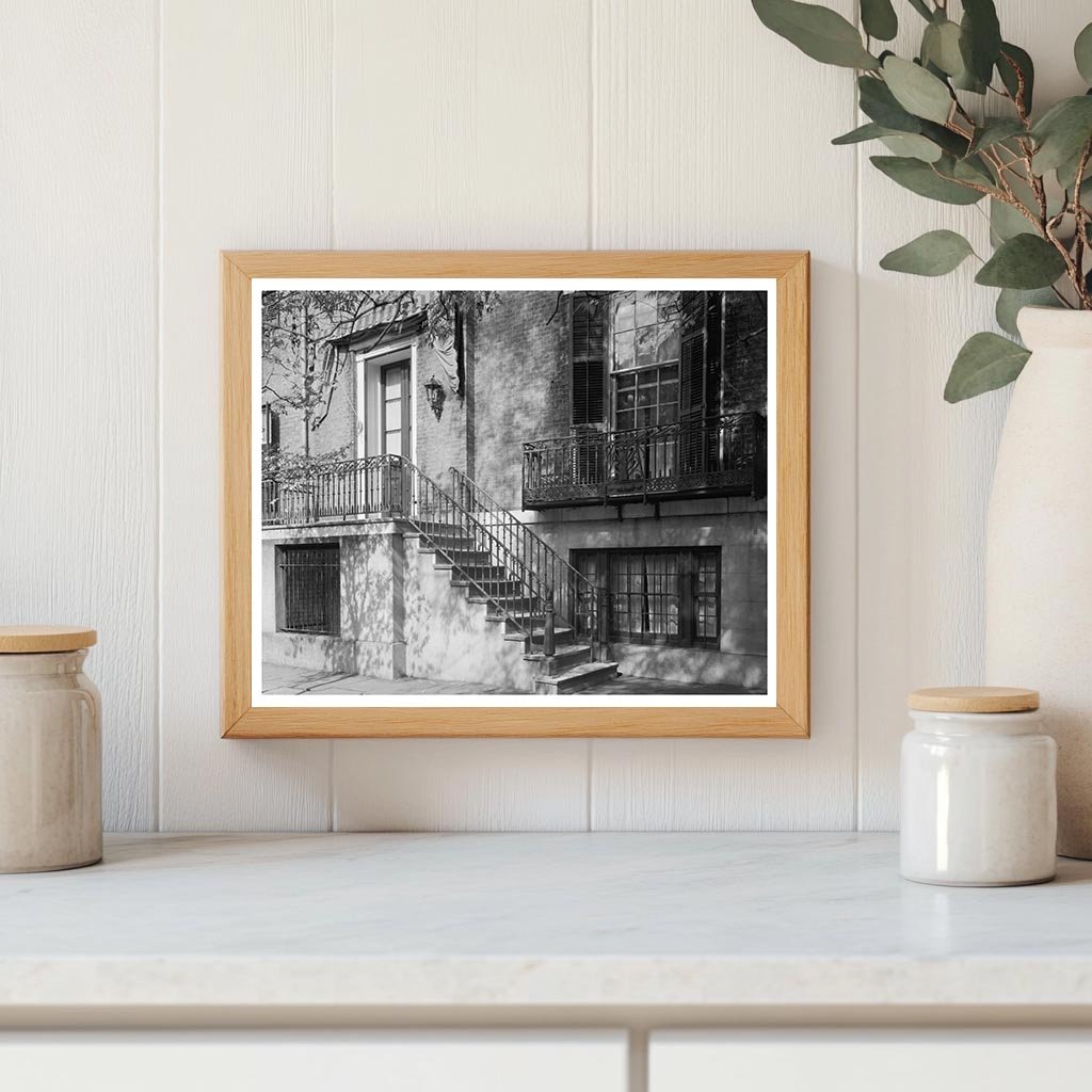 Savannah, GA Architecture: Vintage Ironwork Photograph 1900s