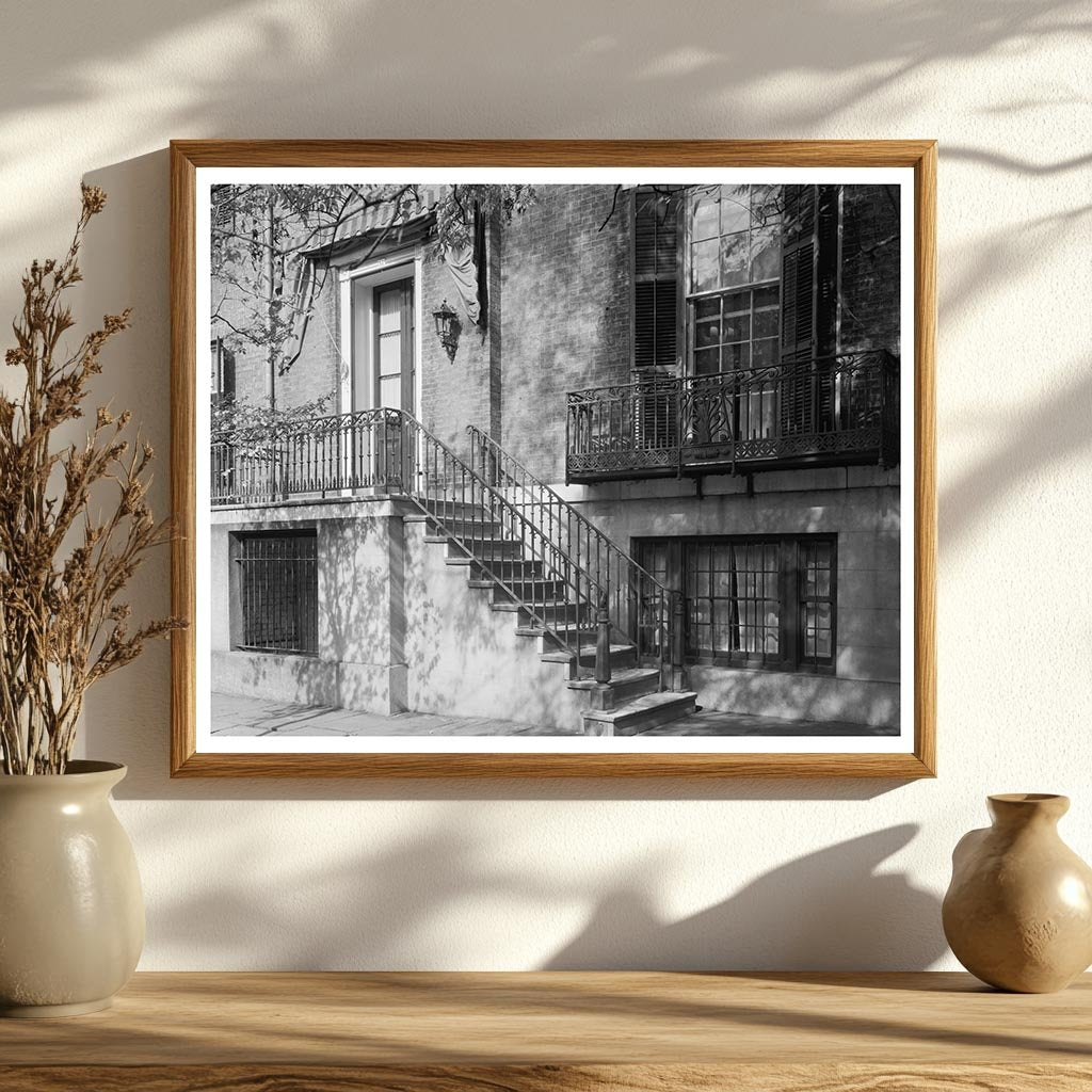 Savannah, GA Architecture: Vintage Ironwork Photograph 1900s