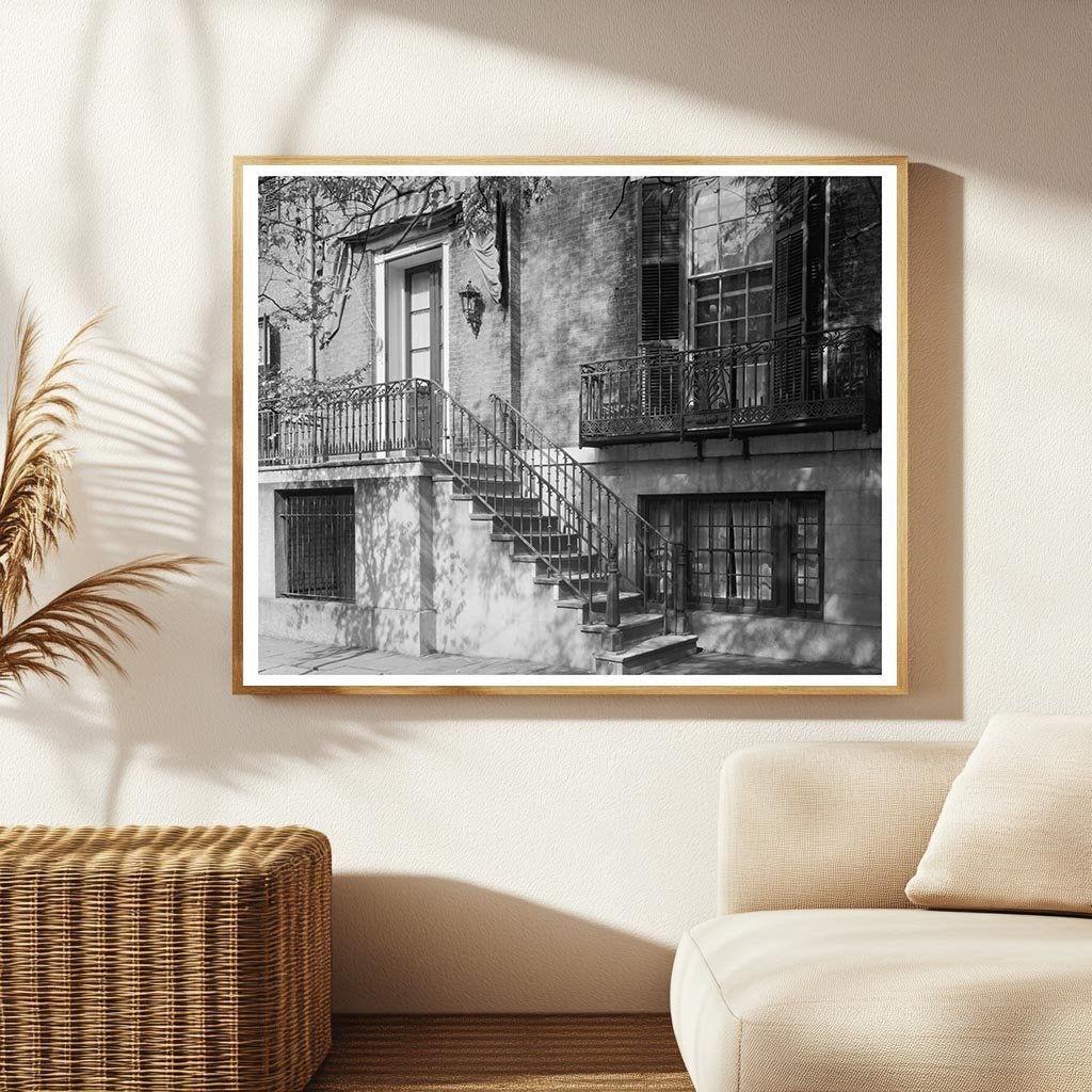 Savannah, GA Architecture: Vintage Ironwork Photograph 1900s