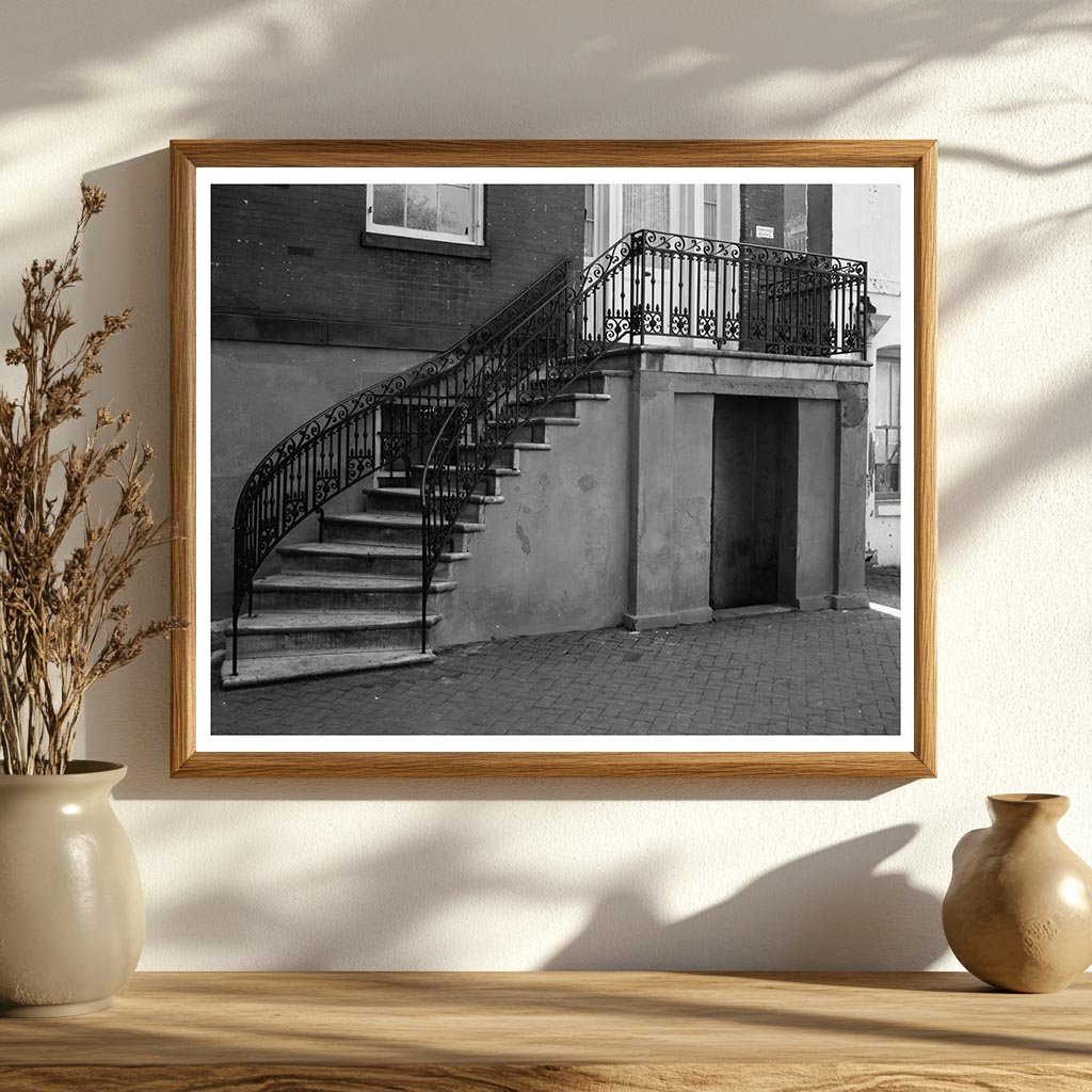 1850 Staircase in Savannah, GA - Historic Ironwork Photo