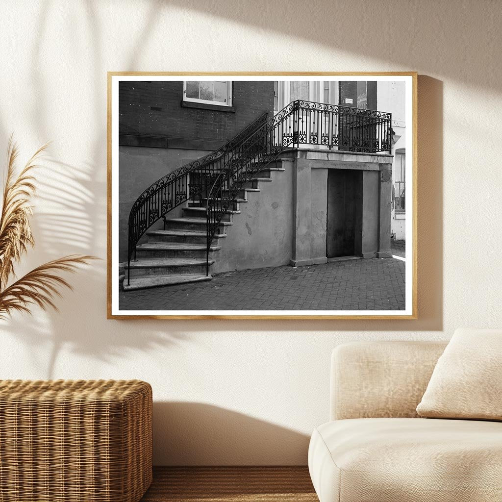 1850 Staircase in Savannah, GA - Historic Ironwork Photo