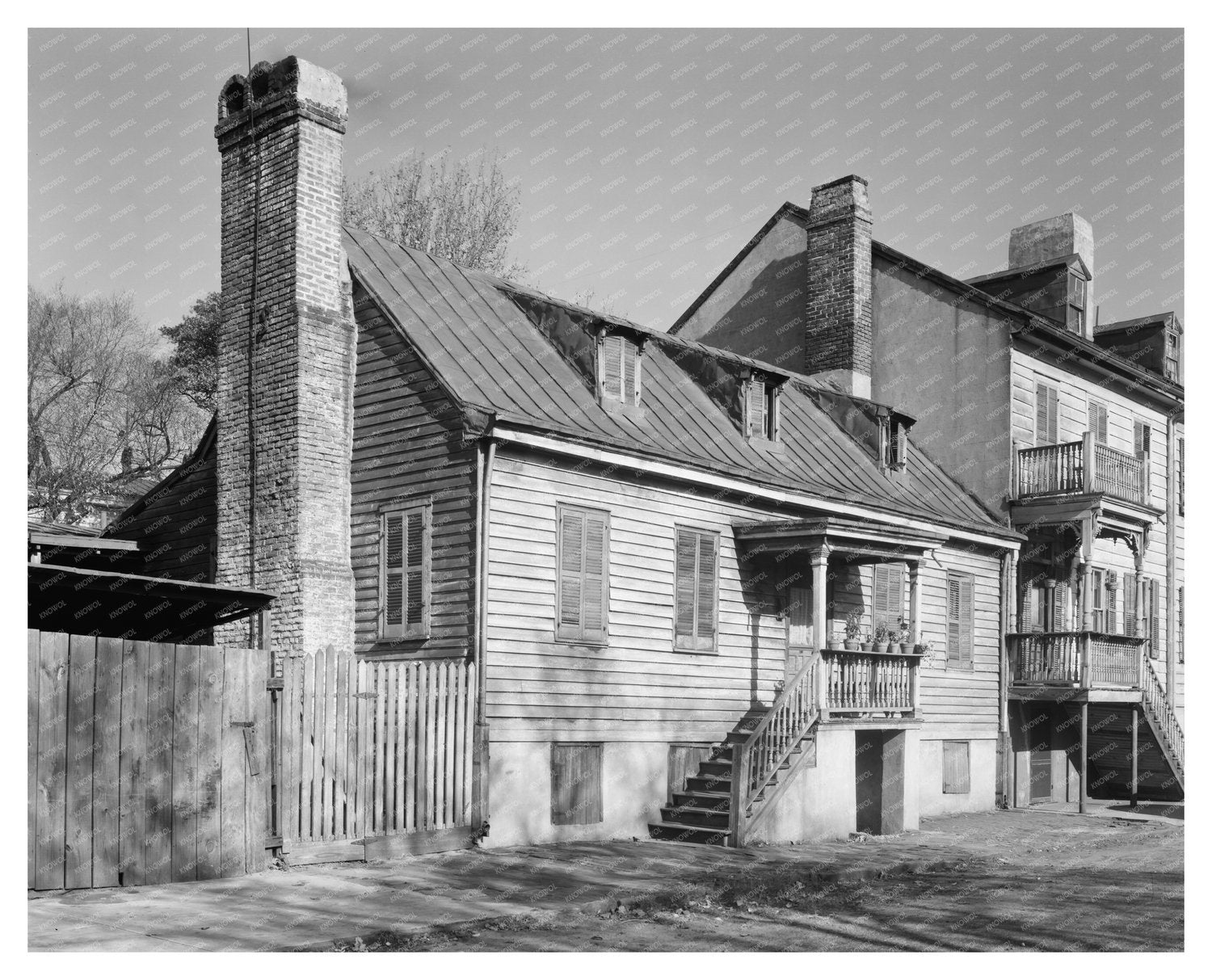 Historic Building in Savannah, GA (1820) - Vintage Photo