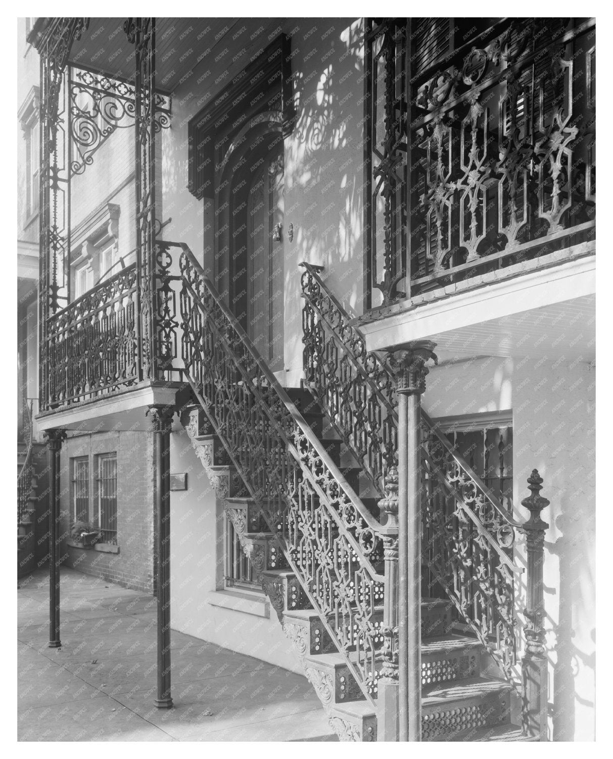 Savannah GA Ironwork Architecture Photo, 1870s