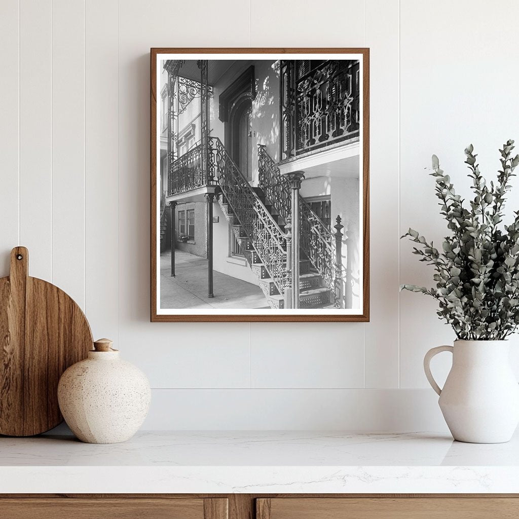 Savannah GA Ironwork Architecture Photo, 1870s