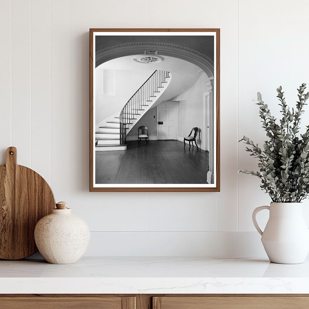 1910 Stairhall Interior, Clinton, Georgia - Historic Photo