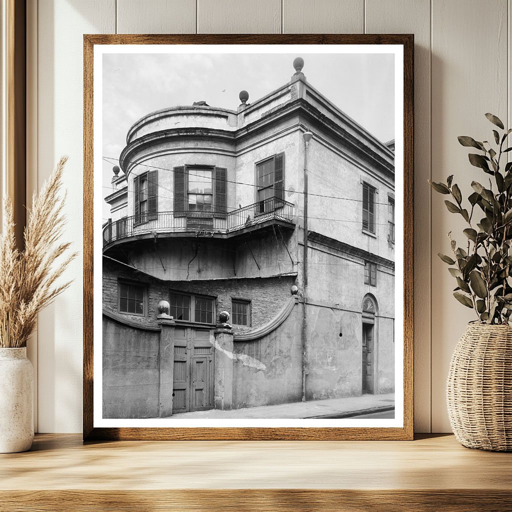 New Orleans Architecture, Orleans Parish, 1820 Vintage Photo