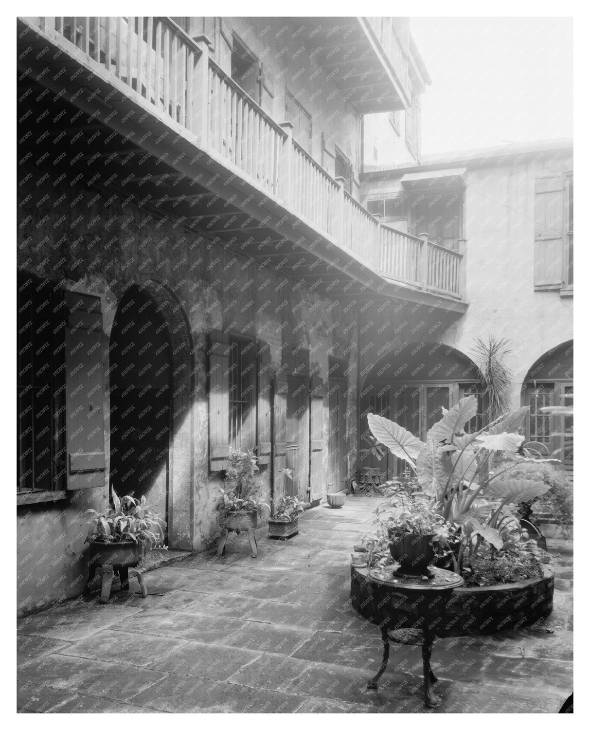 Early 20th Century Courtyard in New Orleans, LA
