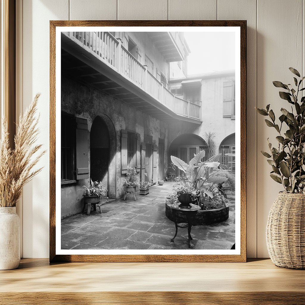 Early 20th Century Courtyard in New Orleans, LA