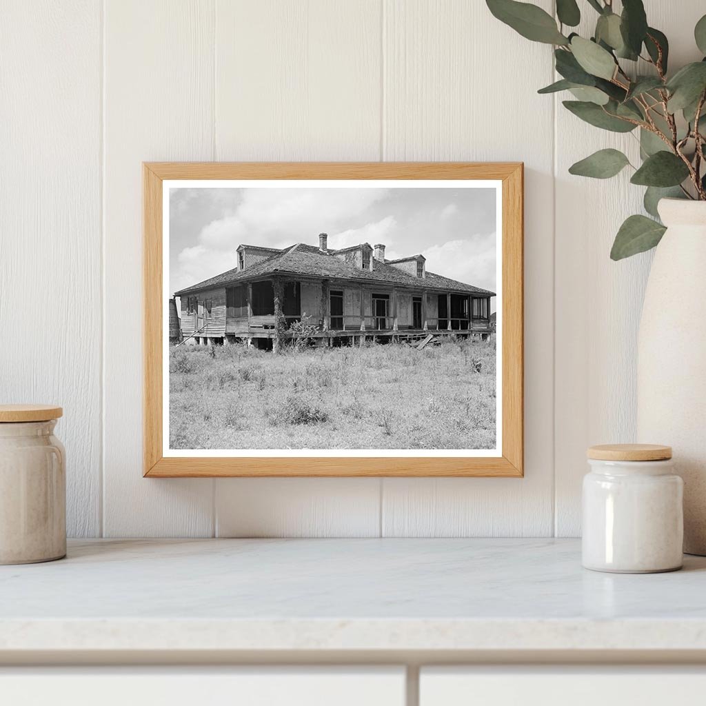 Abandoned Louisiana Building, Mississippi River, 20th Centur