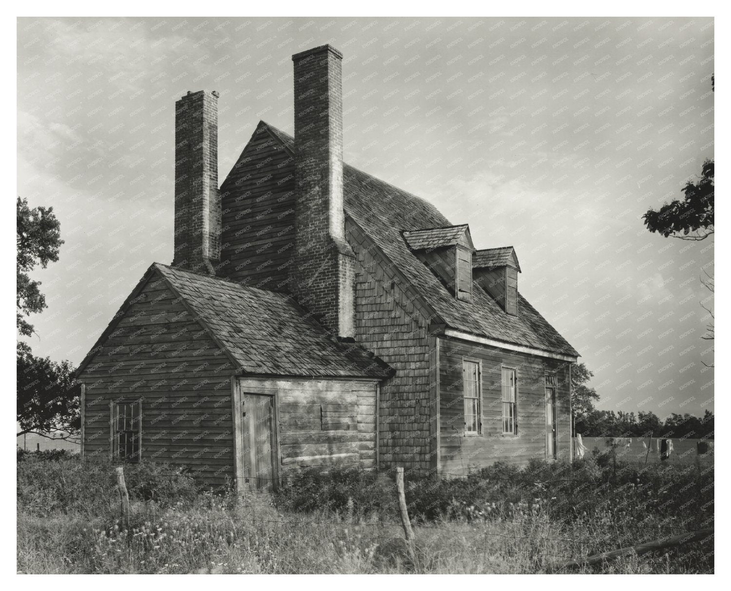 Vintage Photo of Abandoned Trap, MD Building, 20th Century