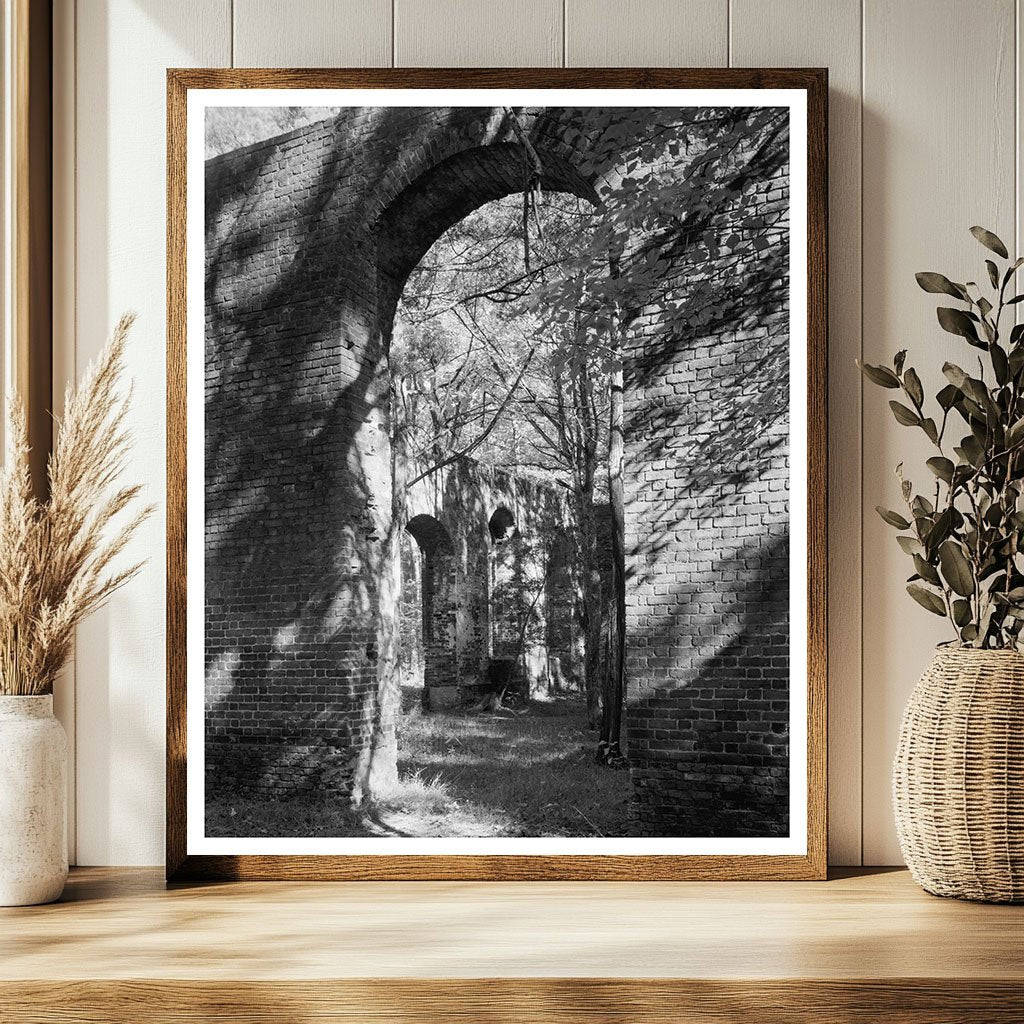 Ruined Church in Brunswick County, NC - 1941 Photo