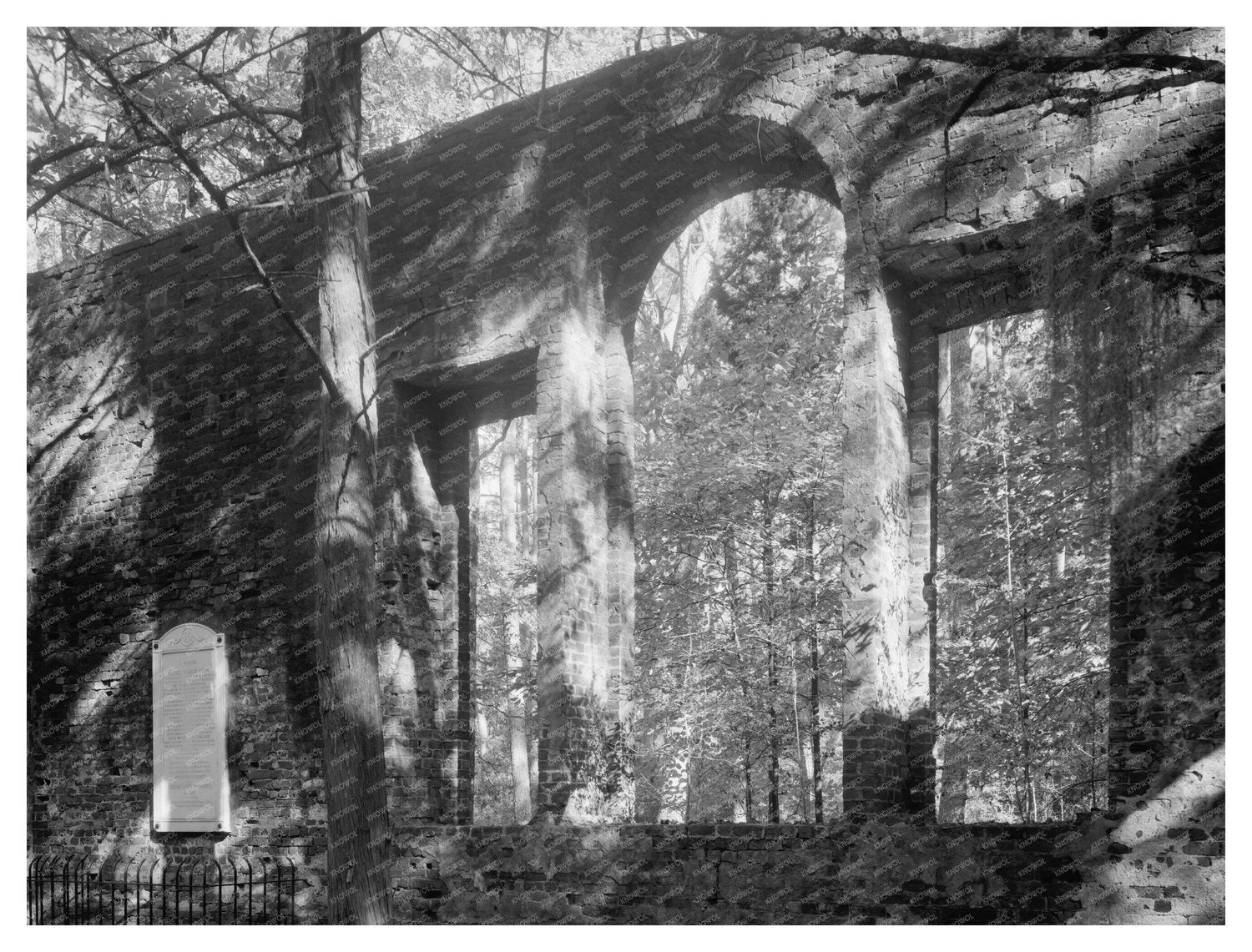 Vintage Church Ruins in Brunswick County, NC, 20th Century