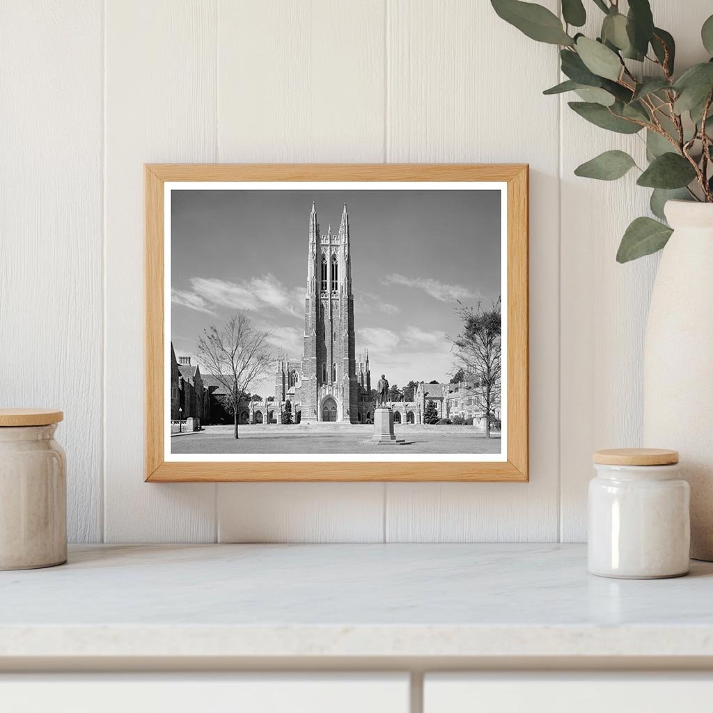 Durham NC University Campus Lawn Photo, 20th Century