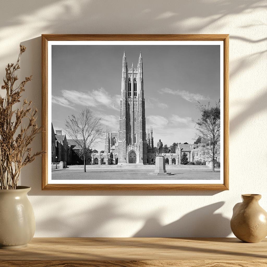 Durham NC University Campus Lawn Photo, 20th Century