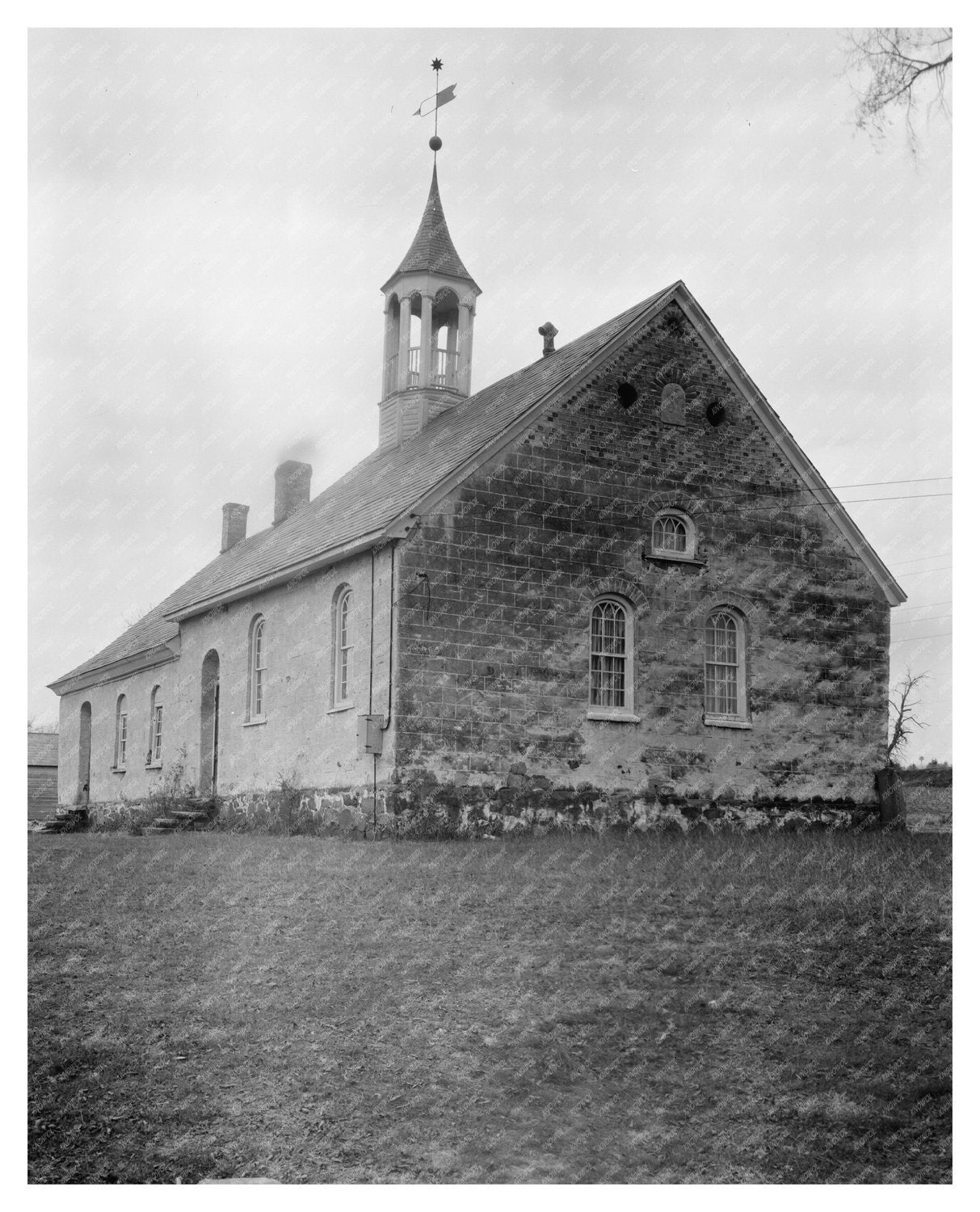 1807 Moravian Church, Winston-Salem, NC Vintage Photo