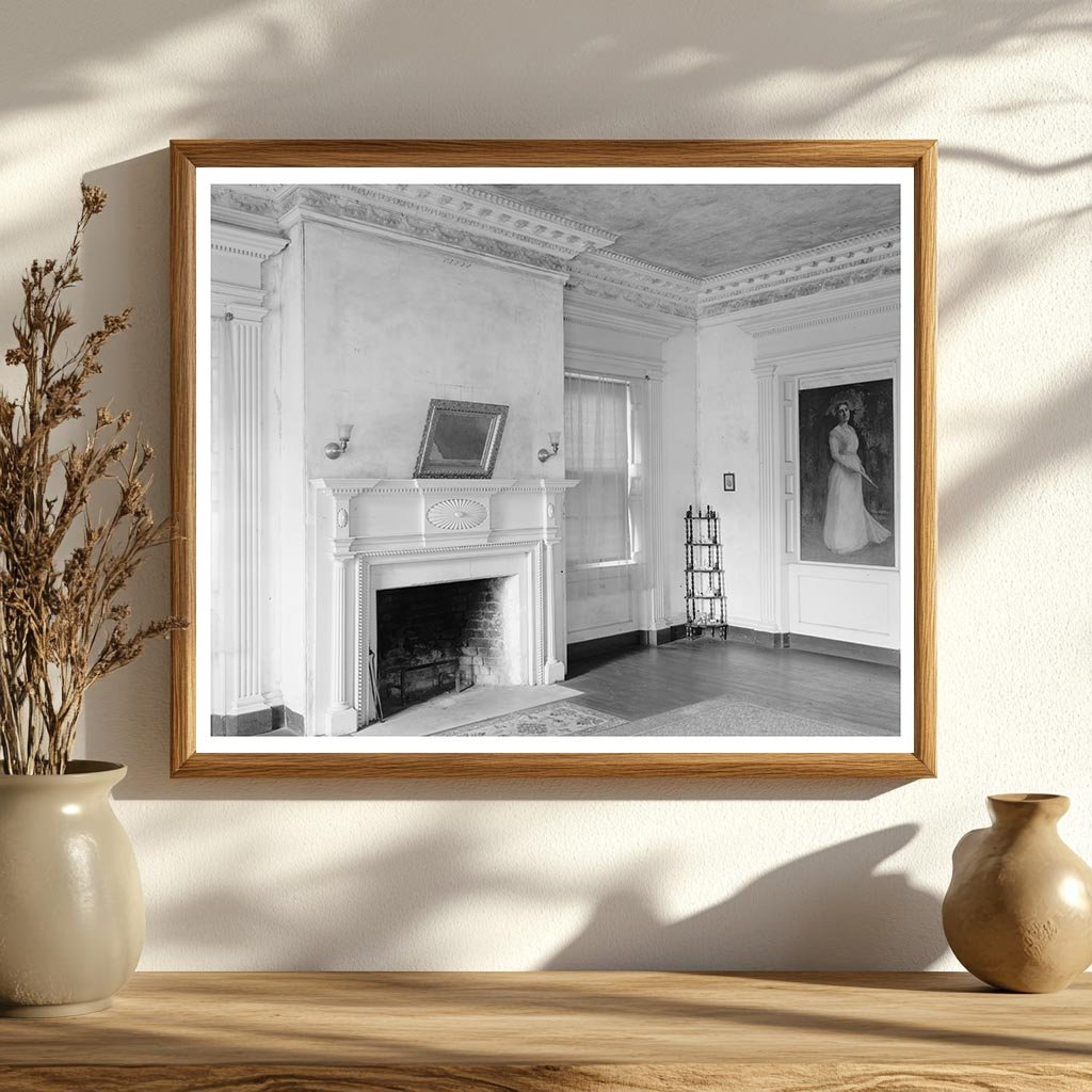 Ingleside Interior, Lincolnton NC, 1817 Vintage Photo