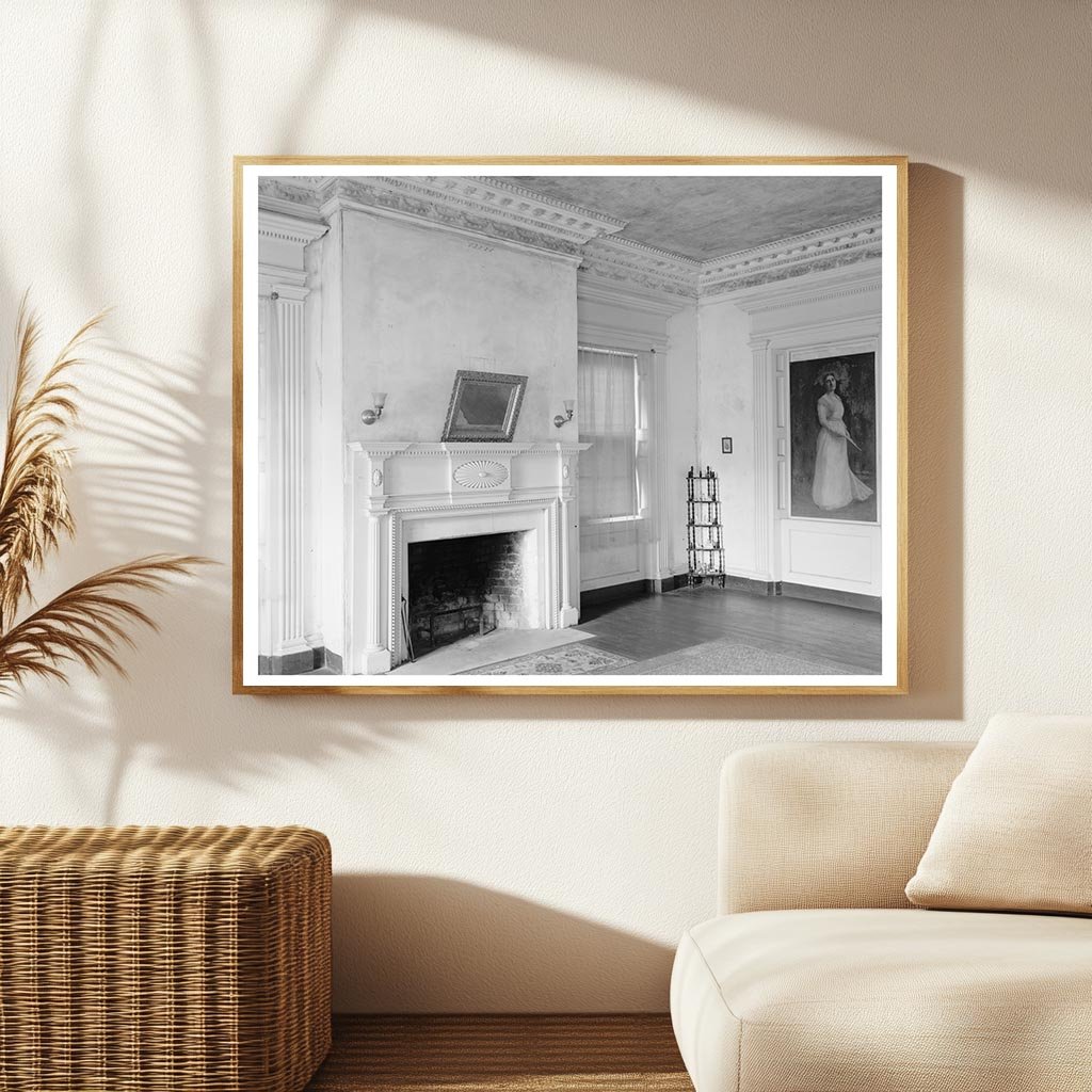 Ingleside Interior, Lincolnton NC, 1817 Vintage Photo