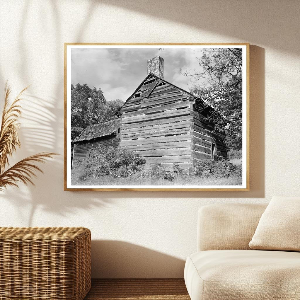 Log Cabin, Mecklenburg County, NC, 1726 - Vintage Photo