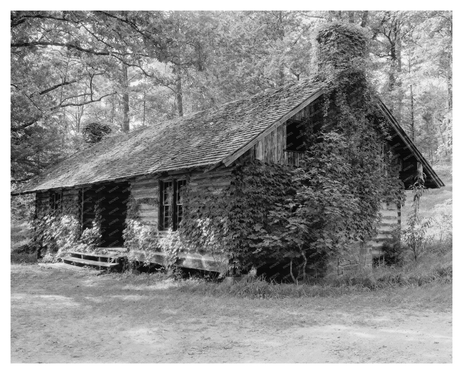 Historic 1799 Cabin in Polk County, NC - 1953 Photo