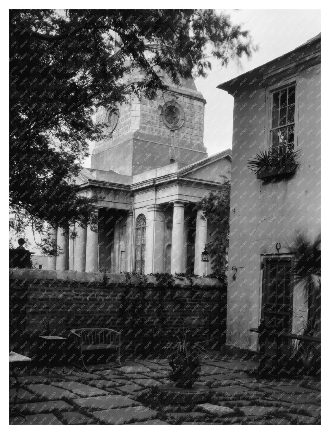 1835 Episcopal Church in Charleston, SC - Vintage Photo