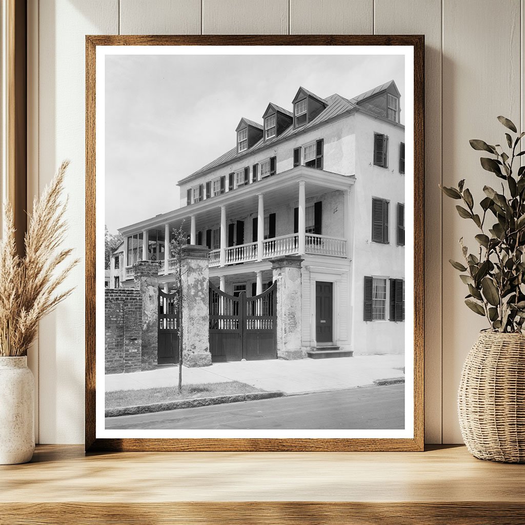 Charleston SC Southern Architecture Photograph, 1930