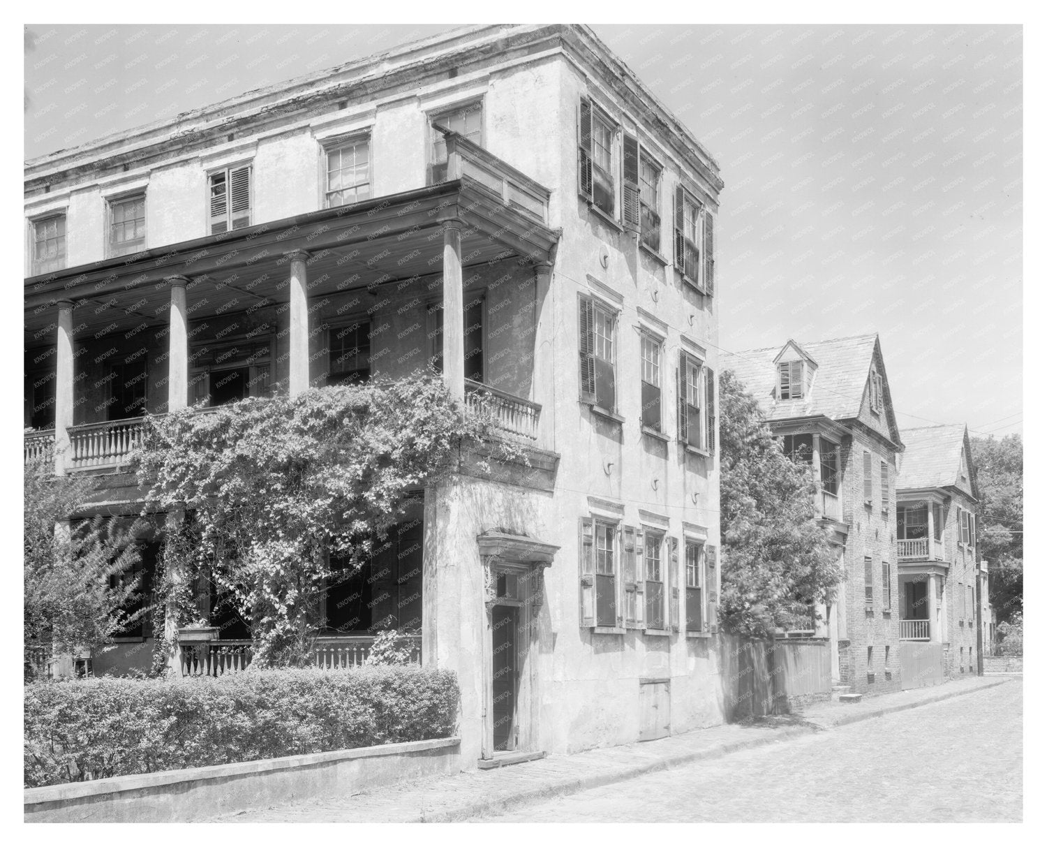 Charleston SC Residential Street Architecture 1953 Photo