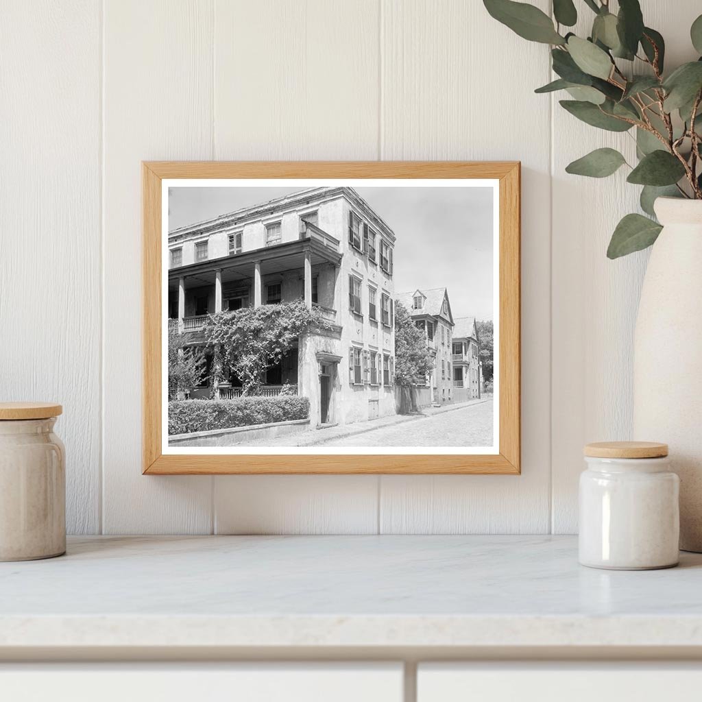 Charleston SC Residential Street Architecture 1953 Photo