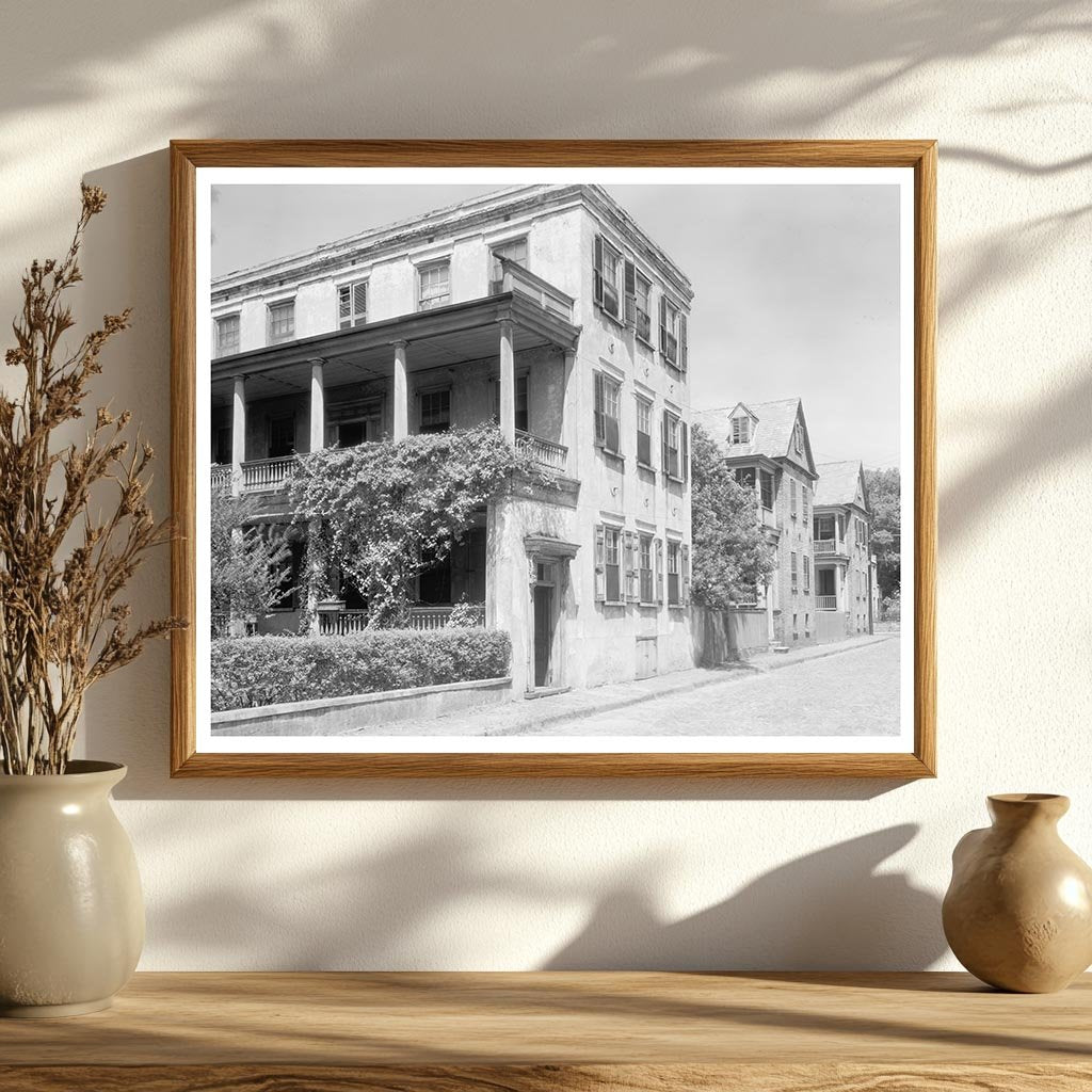 Charleston SC Residential Street Architecture 1953 Photo
