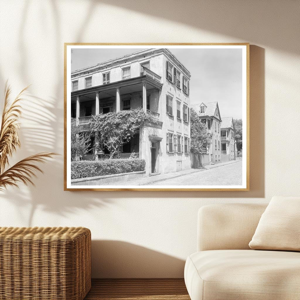 Charleston SC Residential Street Architecture 1953 Photo