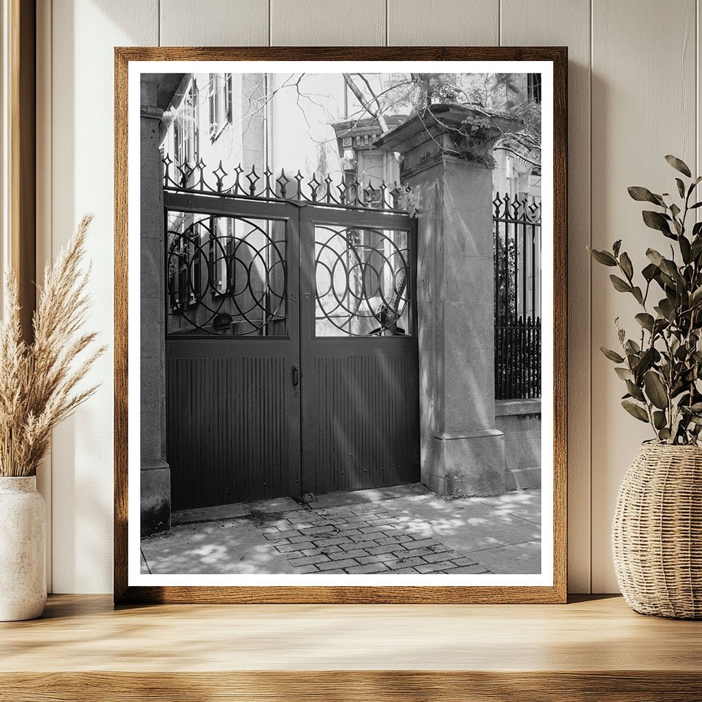 Charleston SC Bull House Gate Photo 20th Century