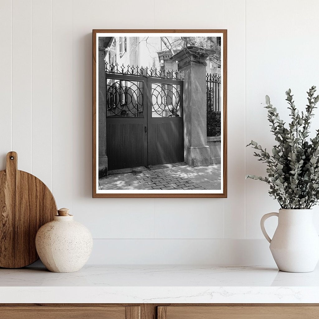 Charleston SC Bull House Gate Photo 20th Century