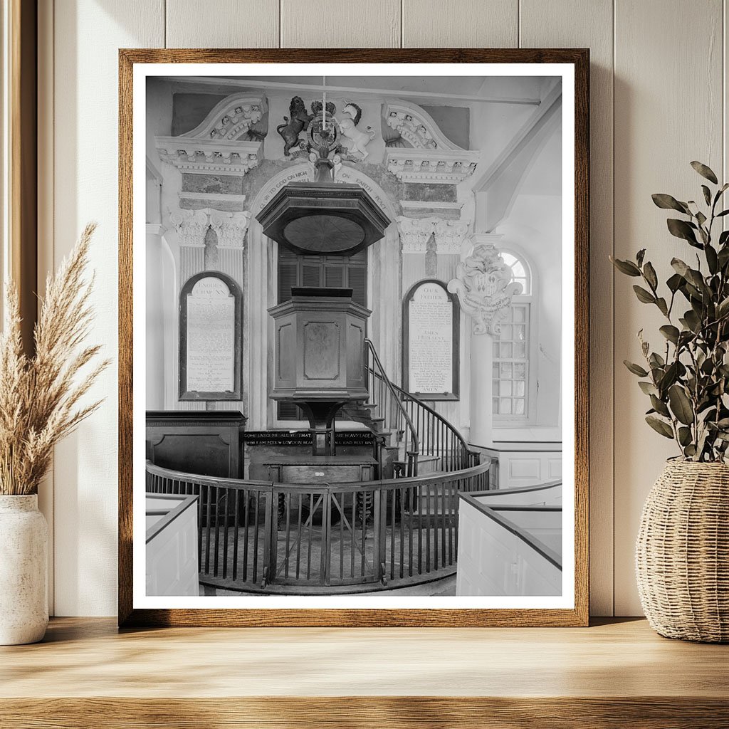 Goose Creek SC Episcopal Church Interior, 1719