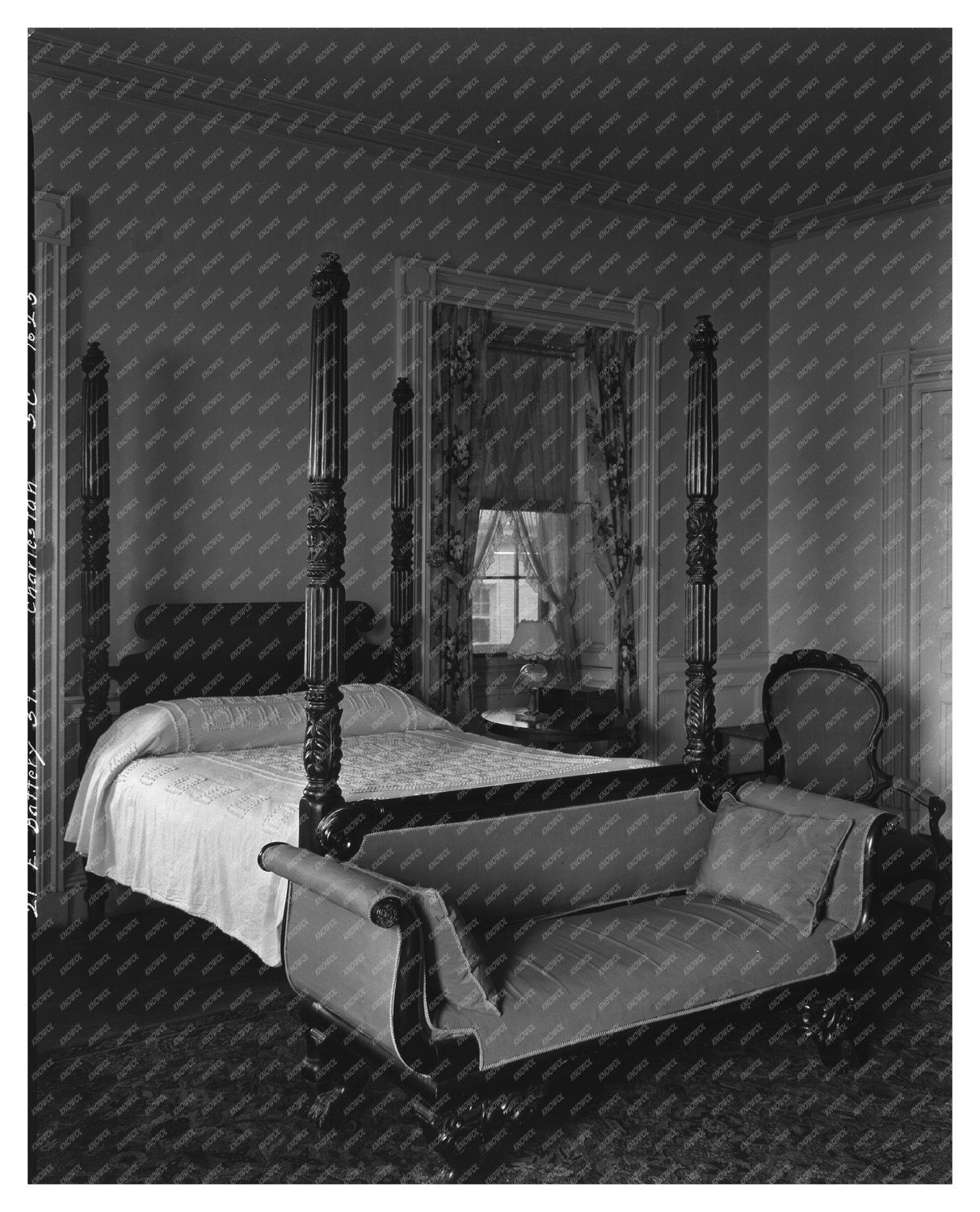 Charleston SC Bedroom Interior, Early 1900s Photograph