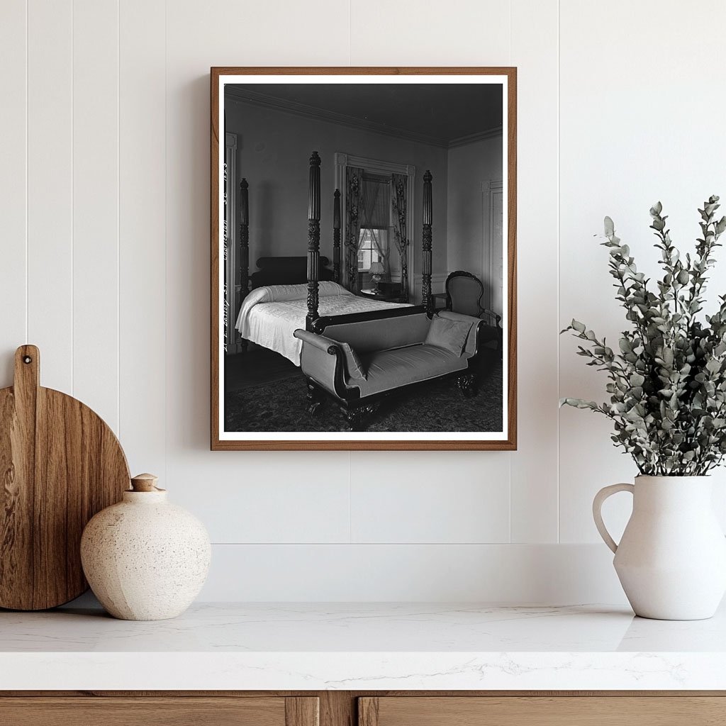 Charleston SC Bedroom Interior, Early 1900s Photograph