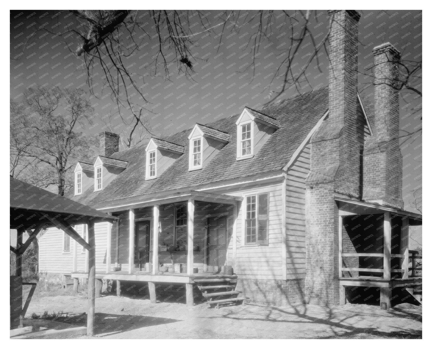 Vintage Architectural Scene in Caroline County, VA 20th Cent